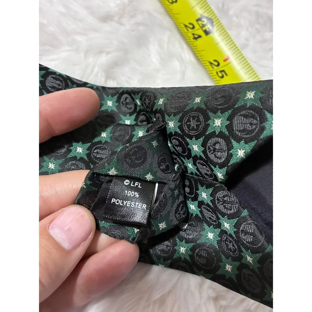Star Wars Mens Necktie Black Green Geometric Galactic Empire Rebel Alliance Logo
